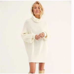 Free People | Cocoa Knit Turtleneck Sweater Dress | S | NWOT